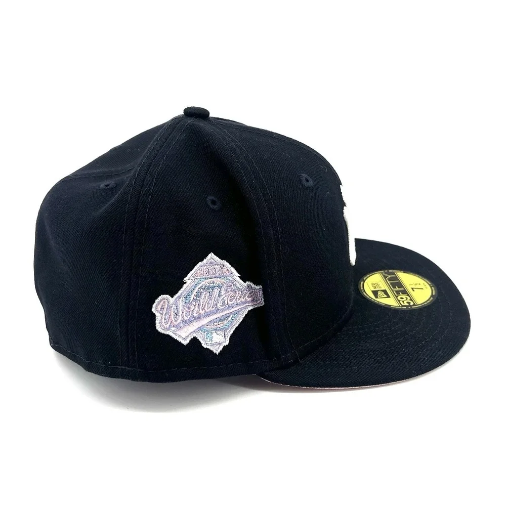 New Era 59FIFTY New York Yankees Fitted Hat 7 1/2 Pink UV World Series Patch MLB